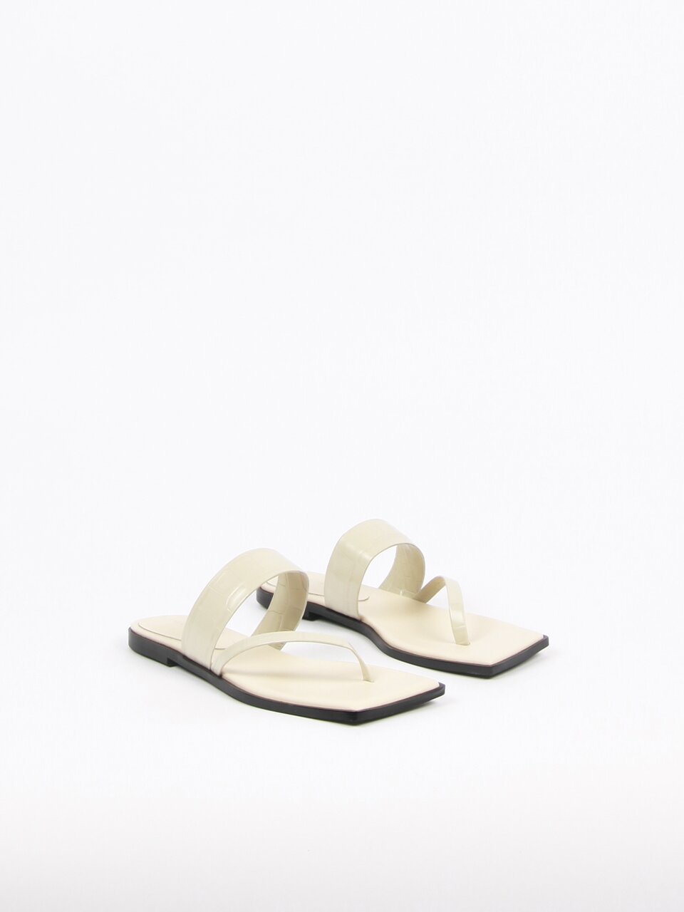 Cheyenne Sandals Leather Beige Crocco
