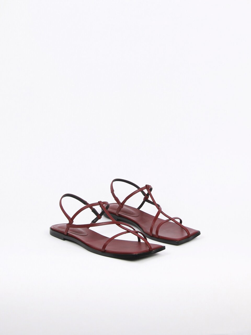 Yves Sandals Leather Wine