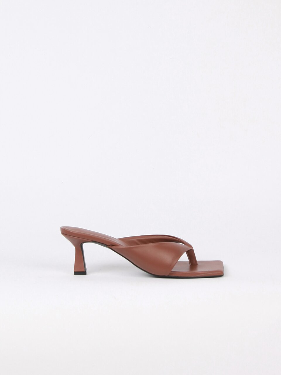 Nadia Flip-Flop Leather Heel Brown
