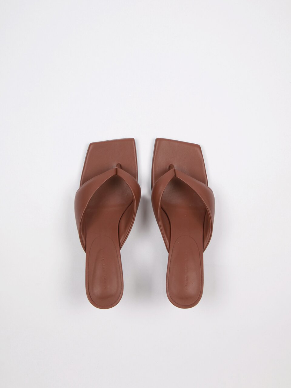 Nadia Flip-Flop Leather Heel Brown