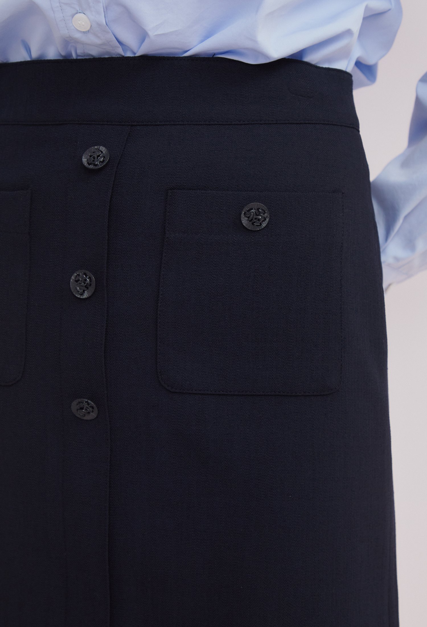 버튼 패치 포켓 미니 스커트 (DARK/NAVY)