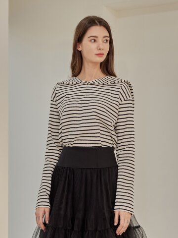 marin stripe sailor collar t-shirts_BLACK