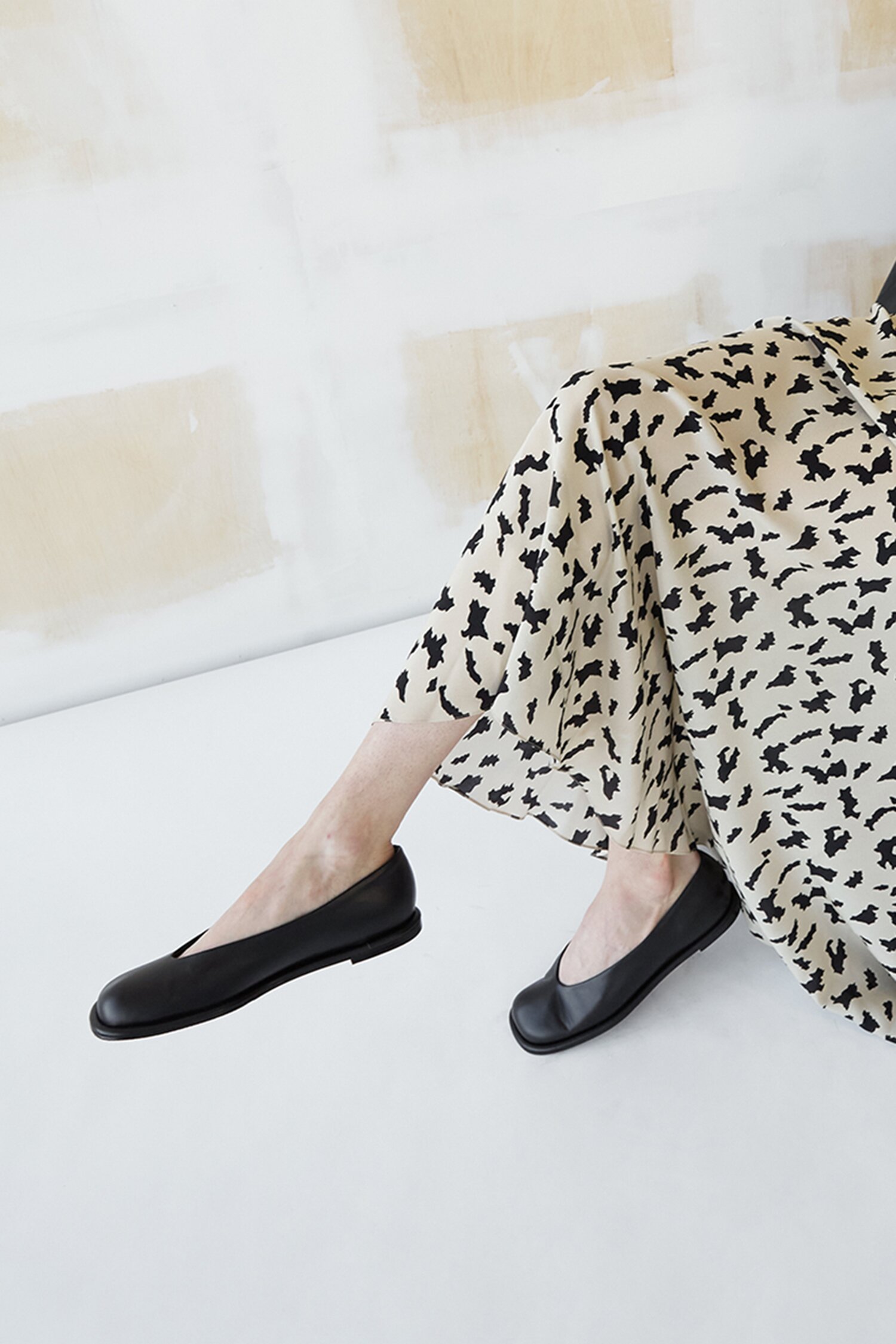 Lisa Flat Leather Black