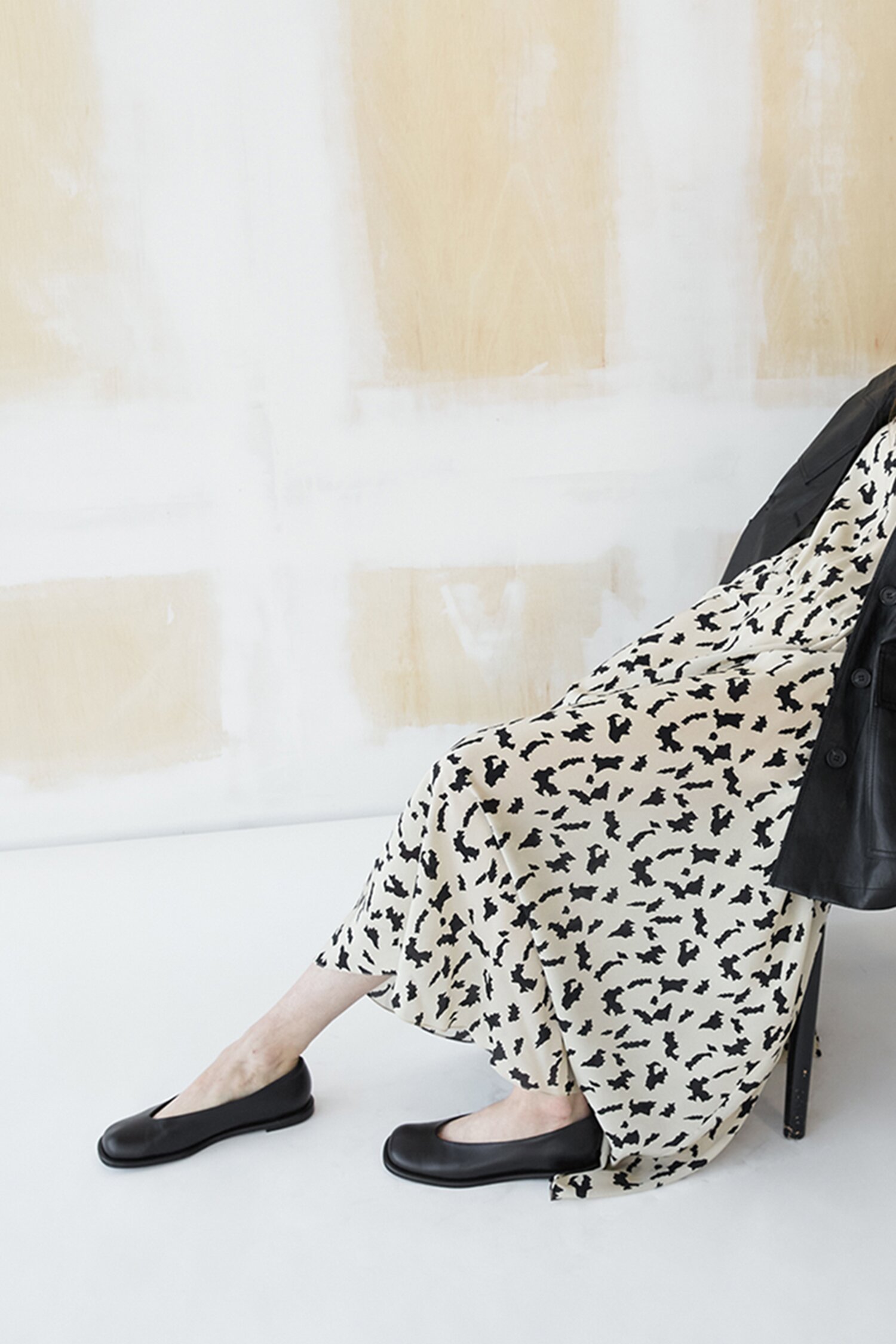 Lisa Flat Leather Black