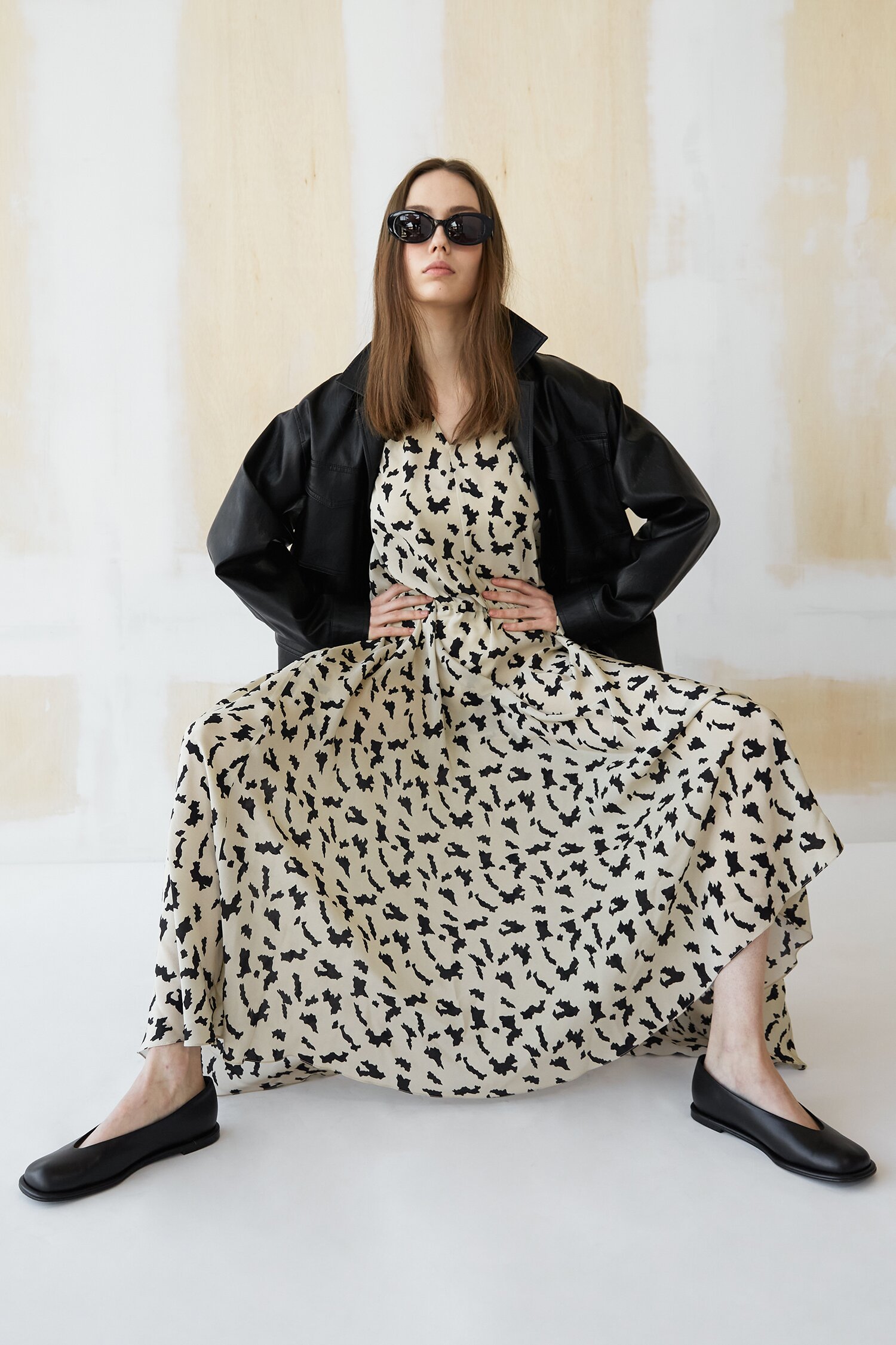 Lisa Flat Leather Black