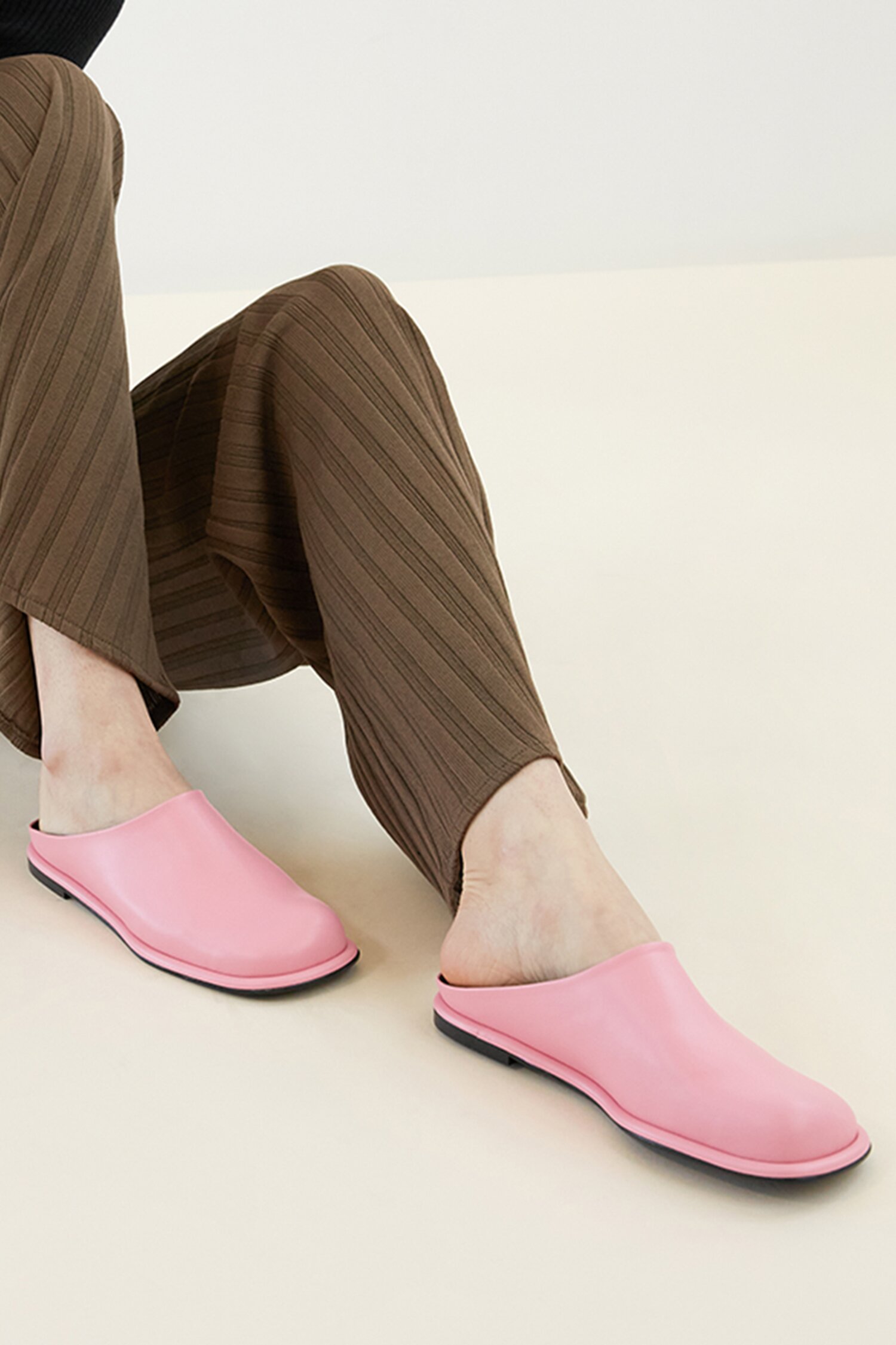 Lisa Mules Leather Pink