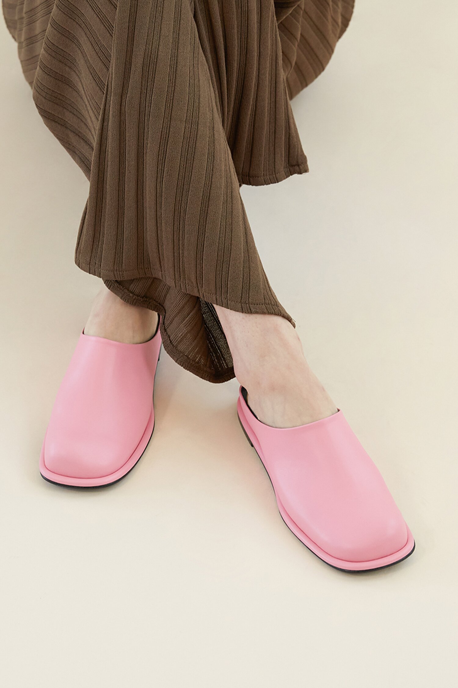 Lisa Mules Leather Pink