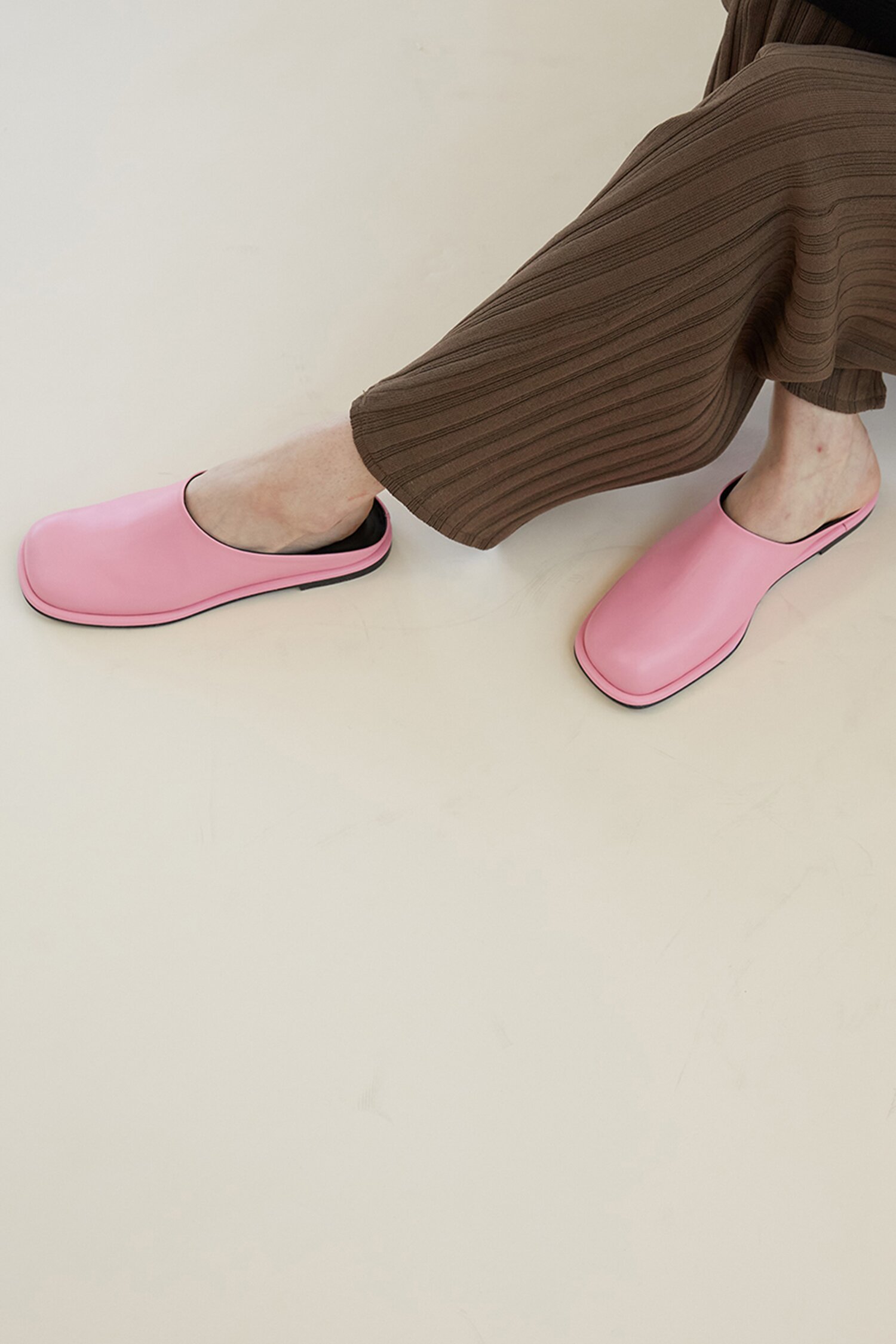 Lisa Mules Leather Pink