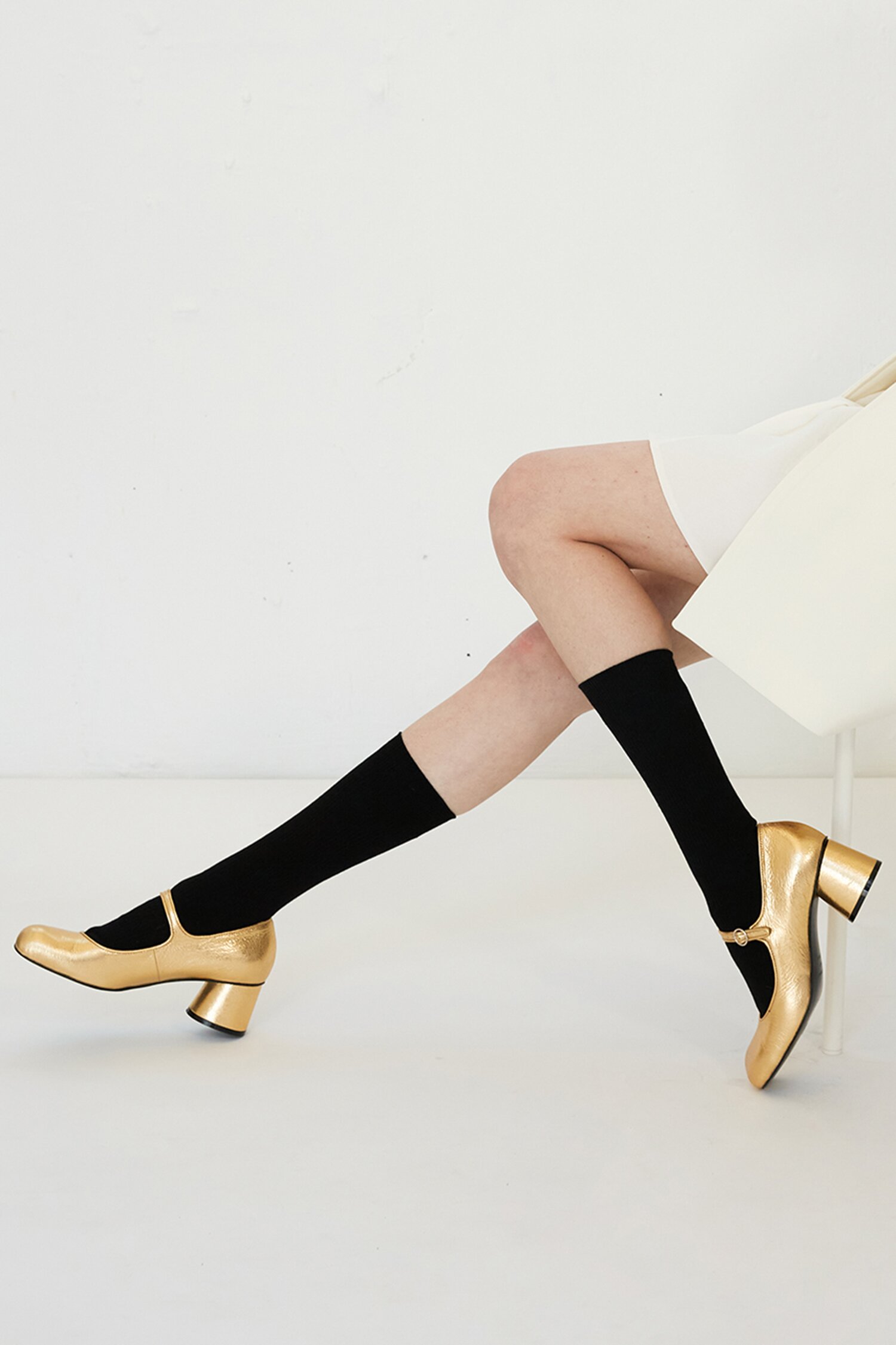 Lua Mary Jane Pumps Gold 5cm