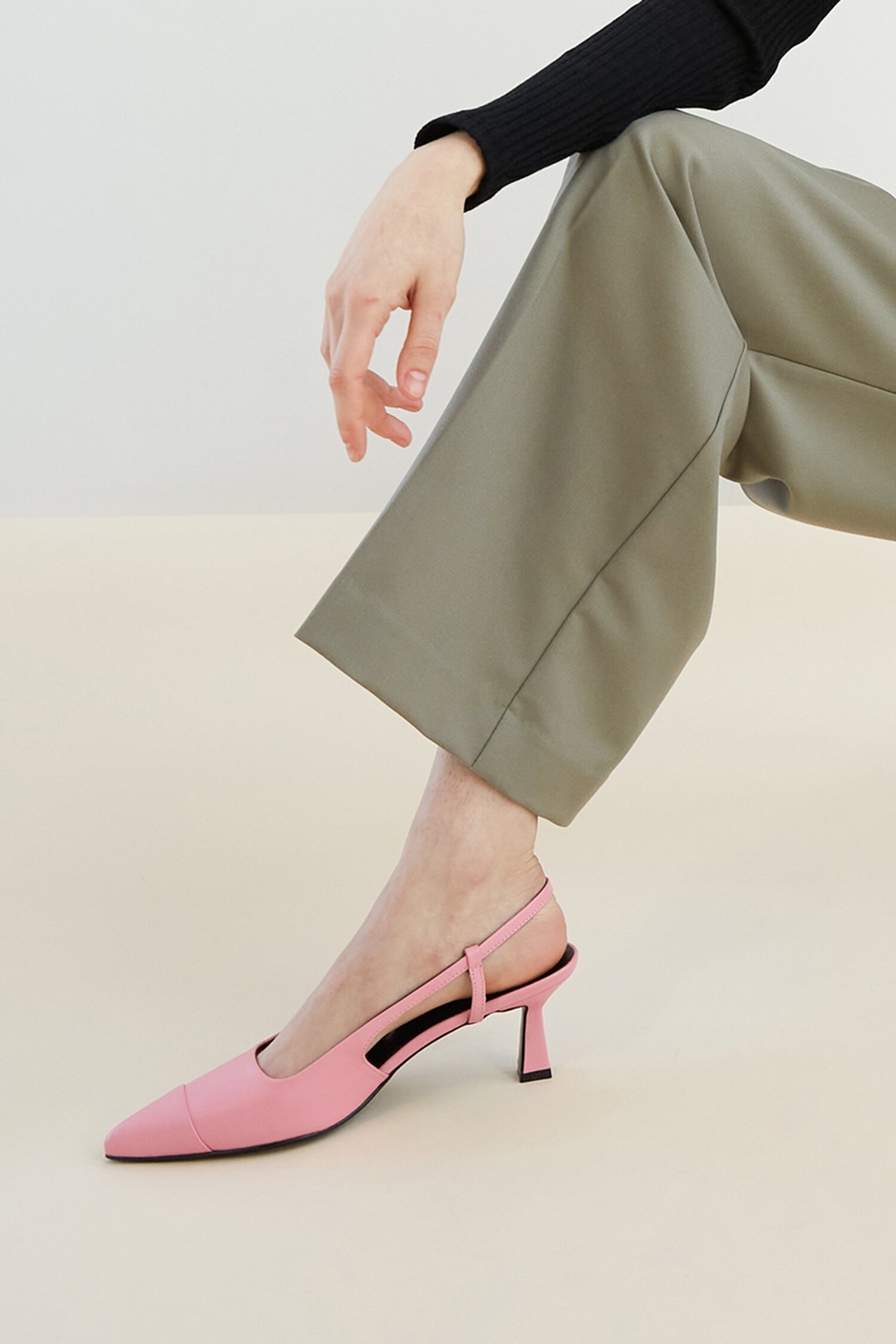 Celia Slingback Pumps Leather Pink