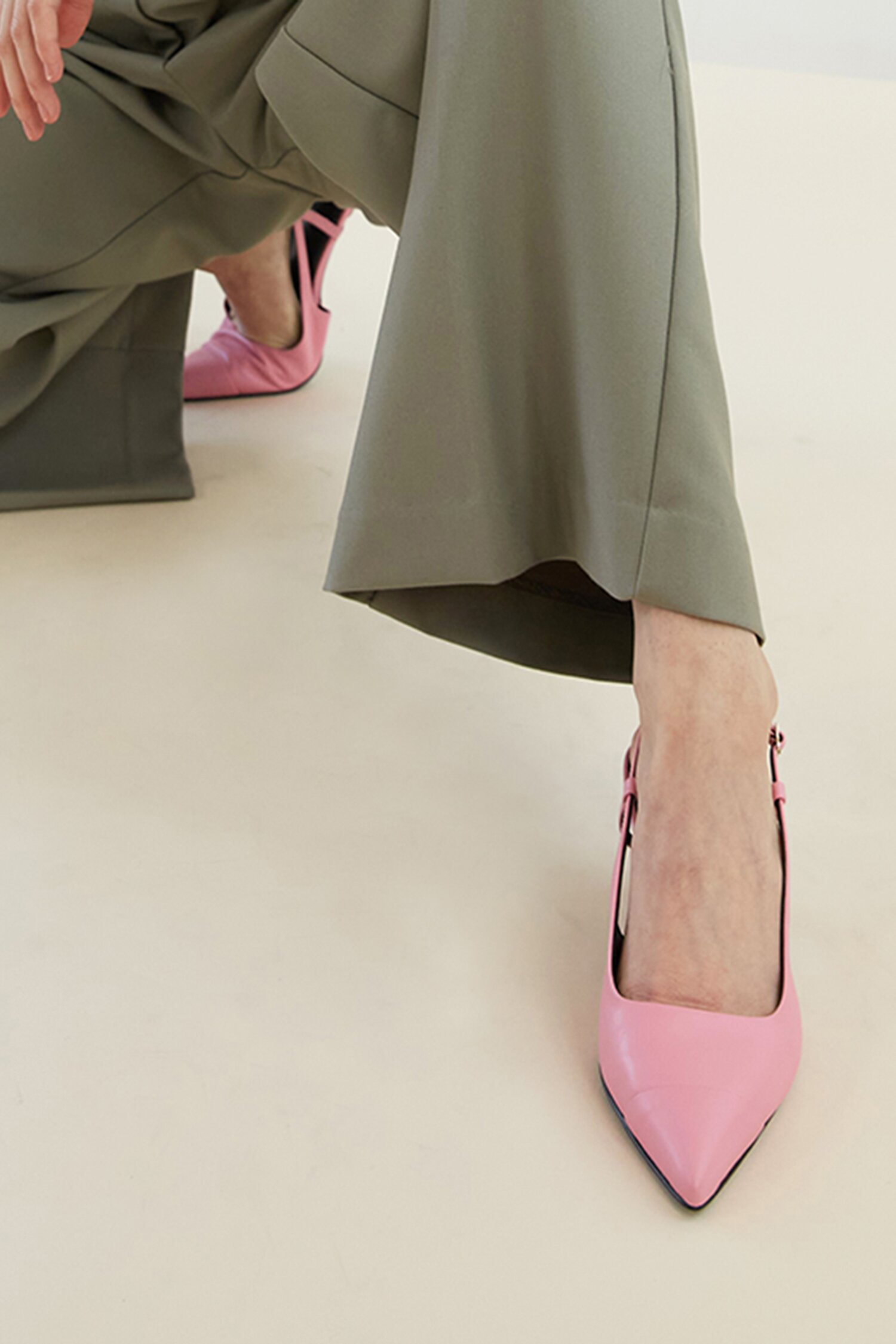 Celia Slingback Pumps Leather Pink
