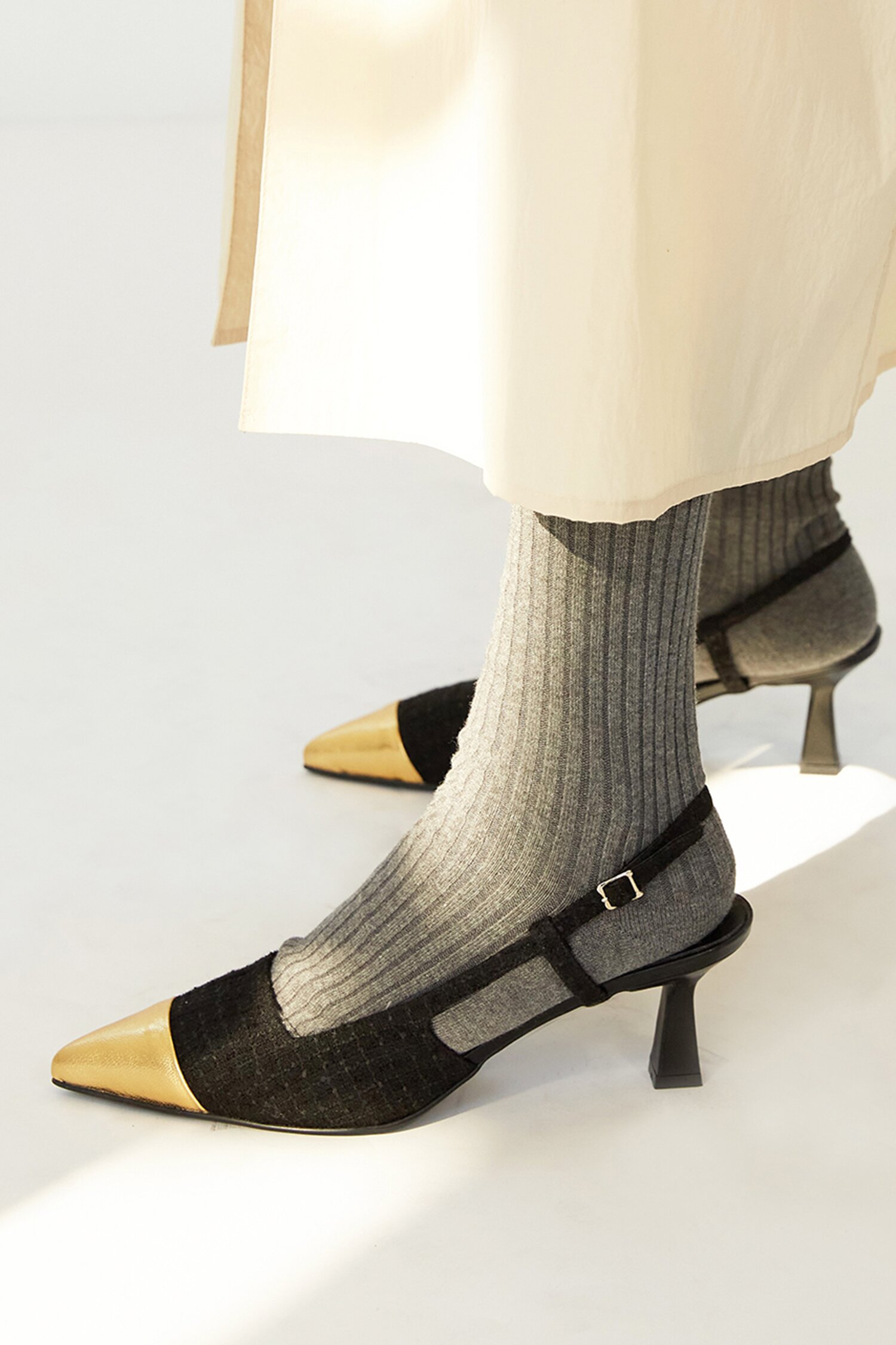 Celia Slingback Pumps Tweed Black