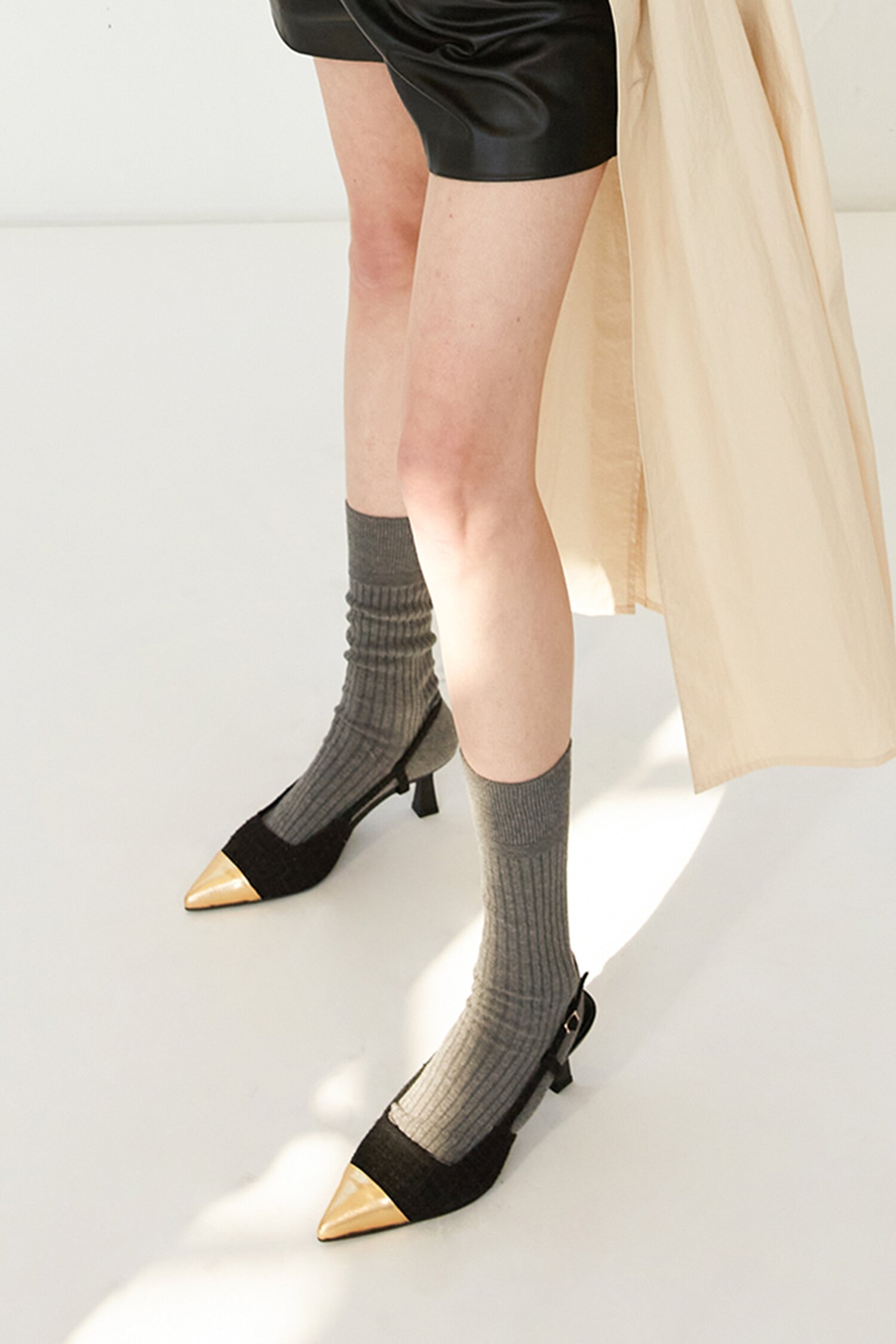 Celia Slingback Pumps Tweed Black