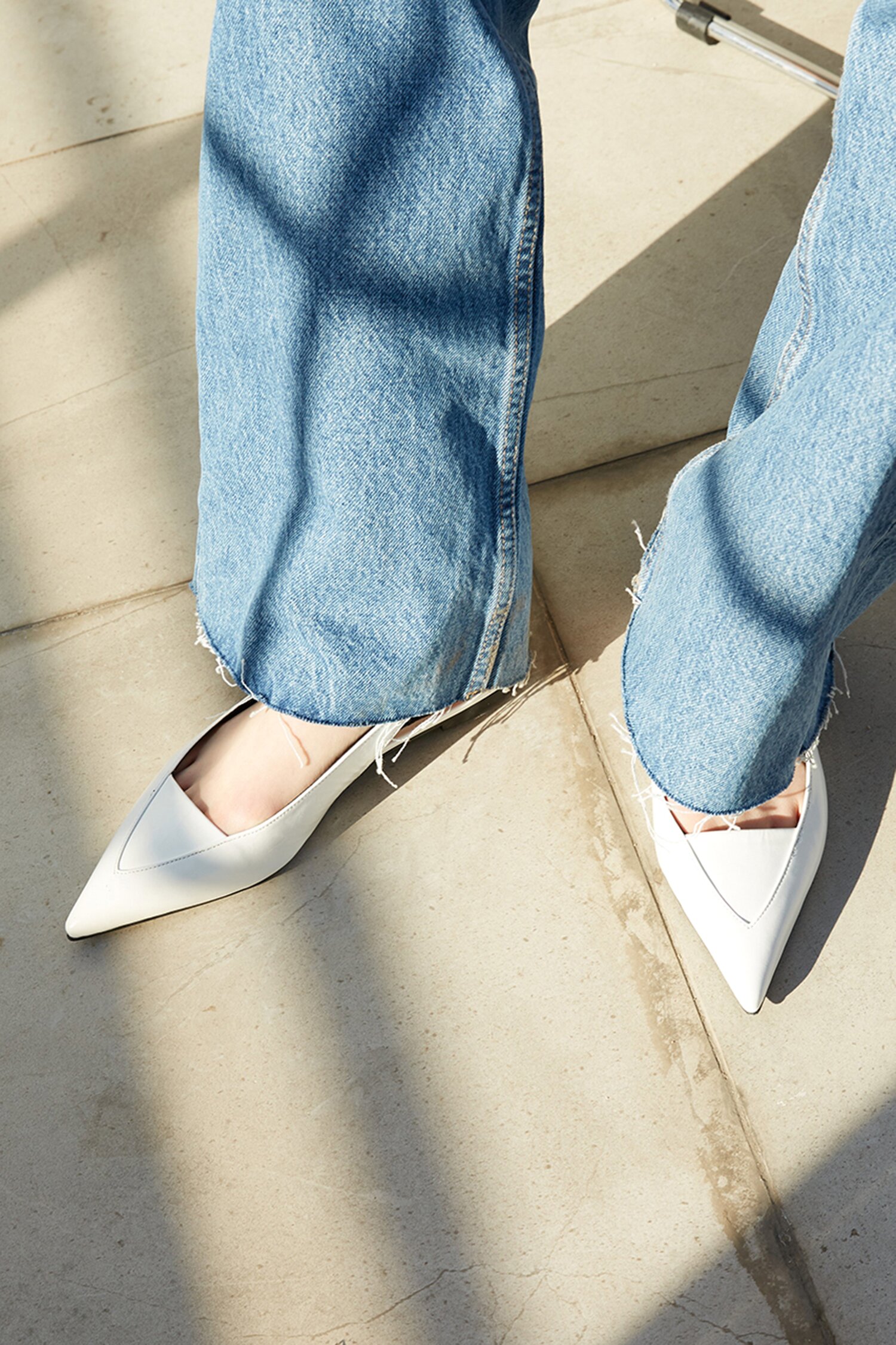 Nana Slingback Flats Leather White