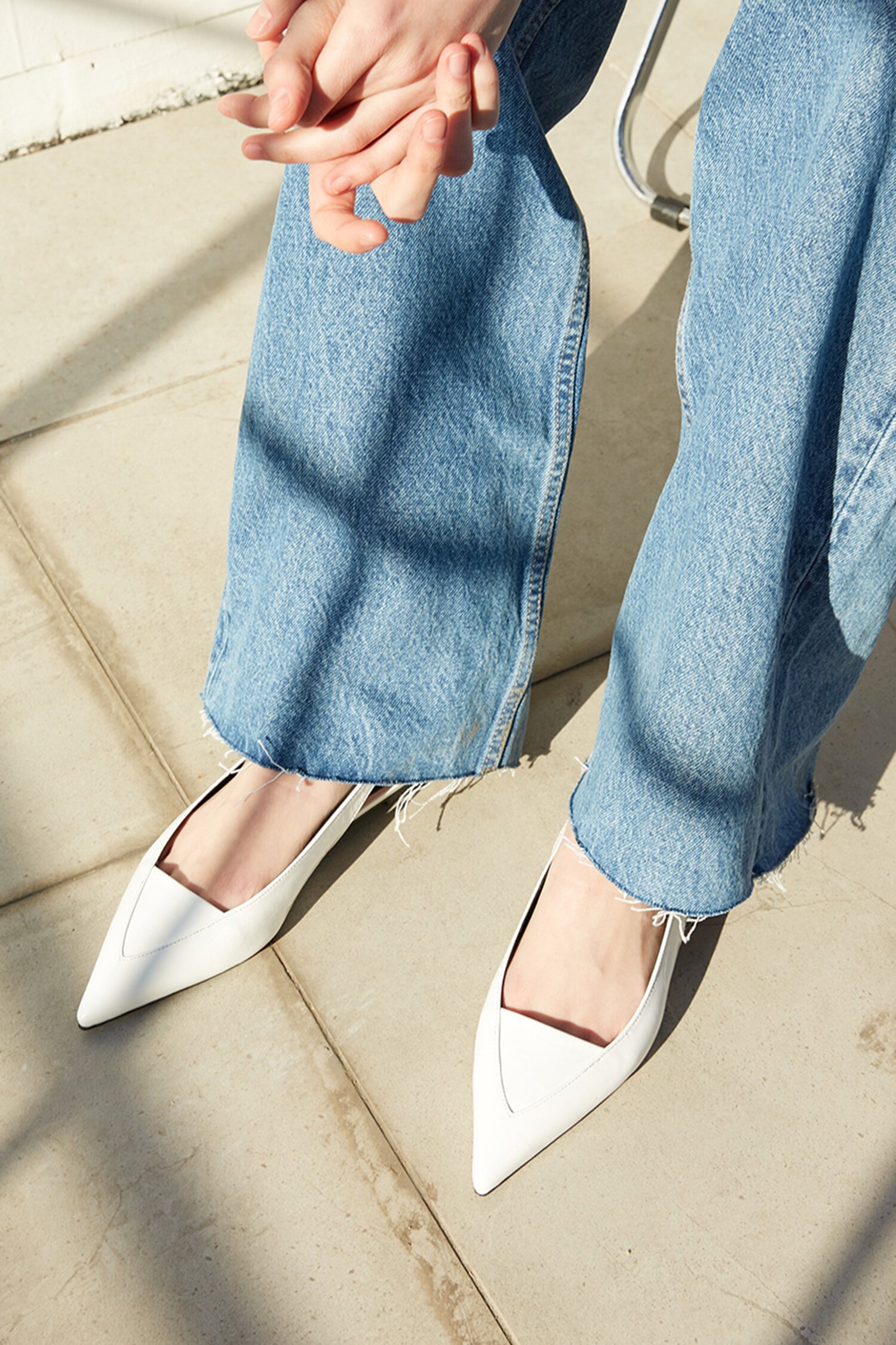 Nana Slingback Flats Leather White