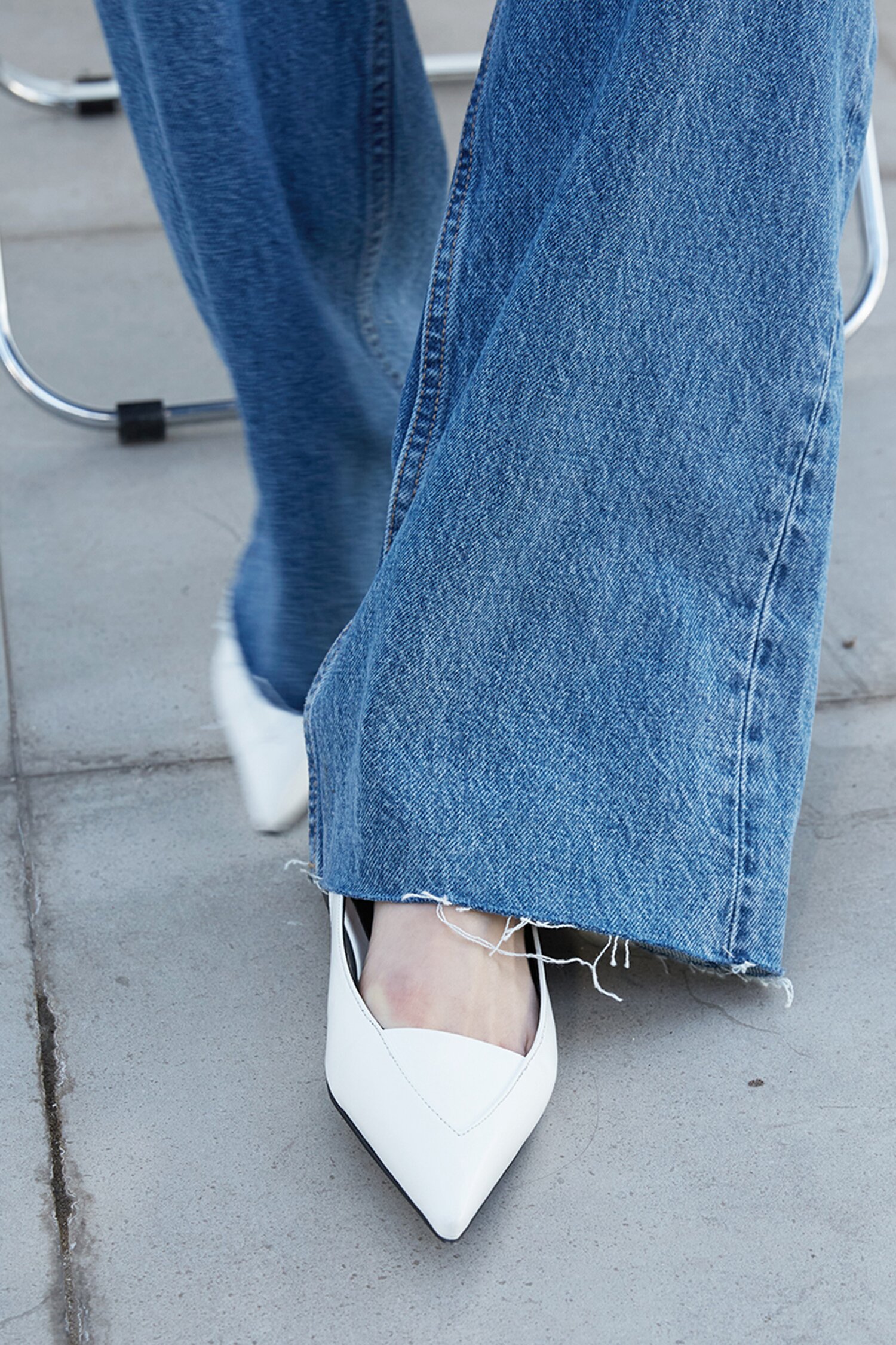 Nana Slingback Flats Leather White