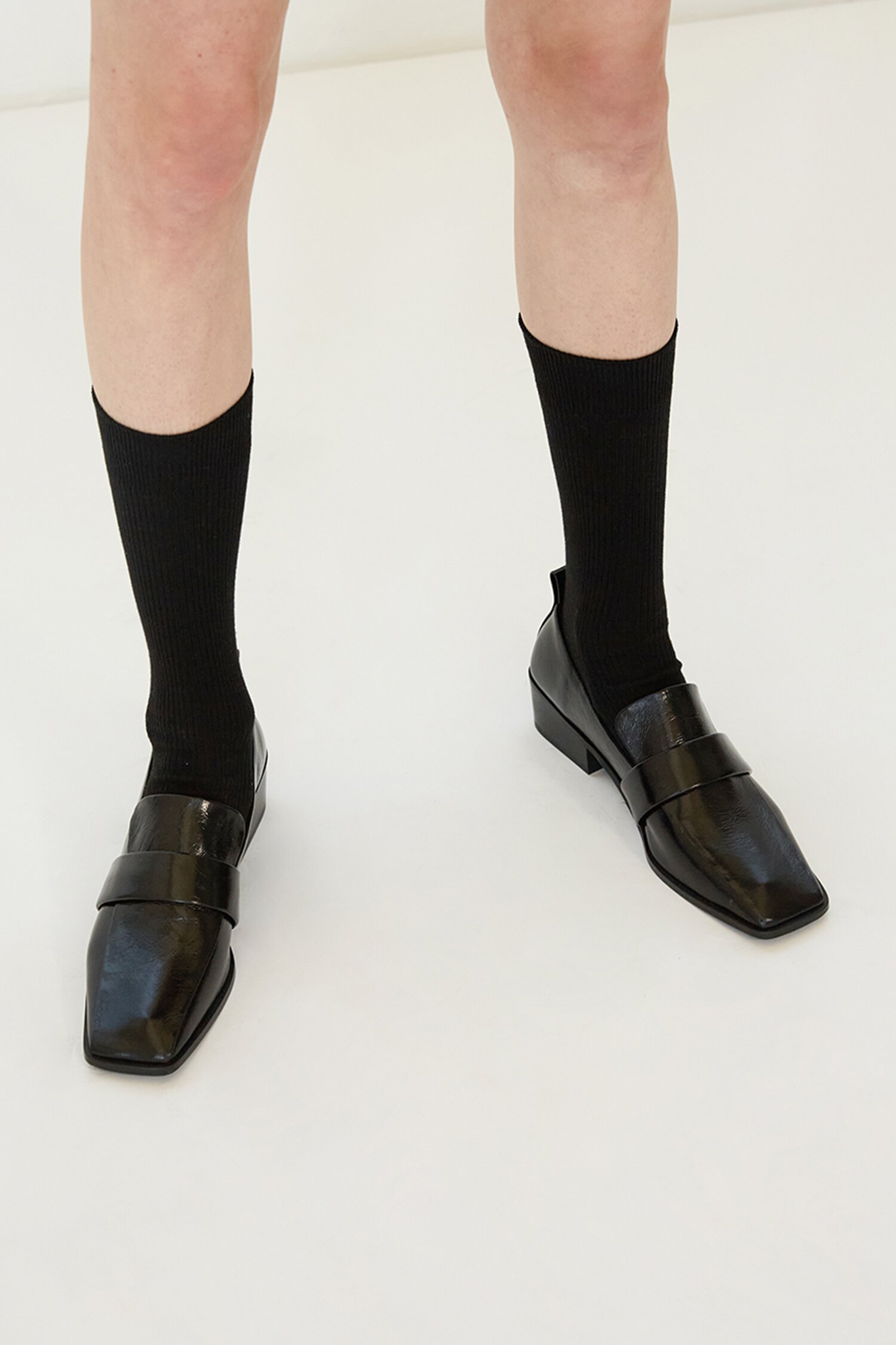 Louis Loafers Leather Black 4cm heels