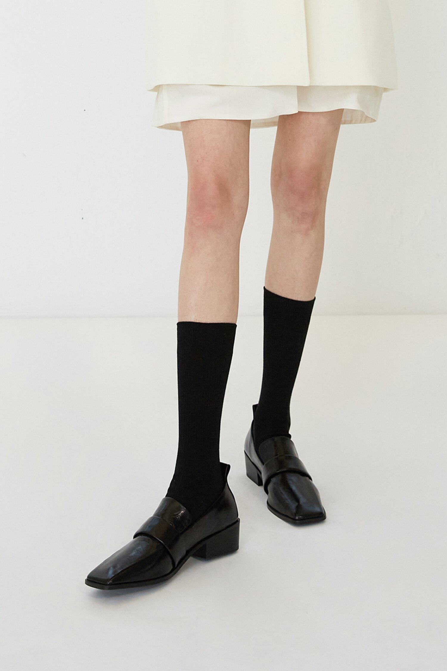 Louis Loafers Leather Black 4cm heels