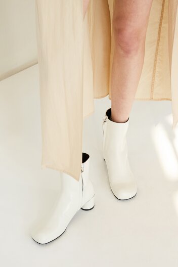 Luna Ankle Boots Leather Ivory 5cm