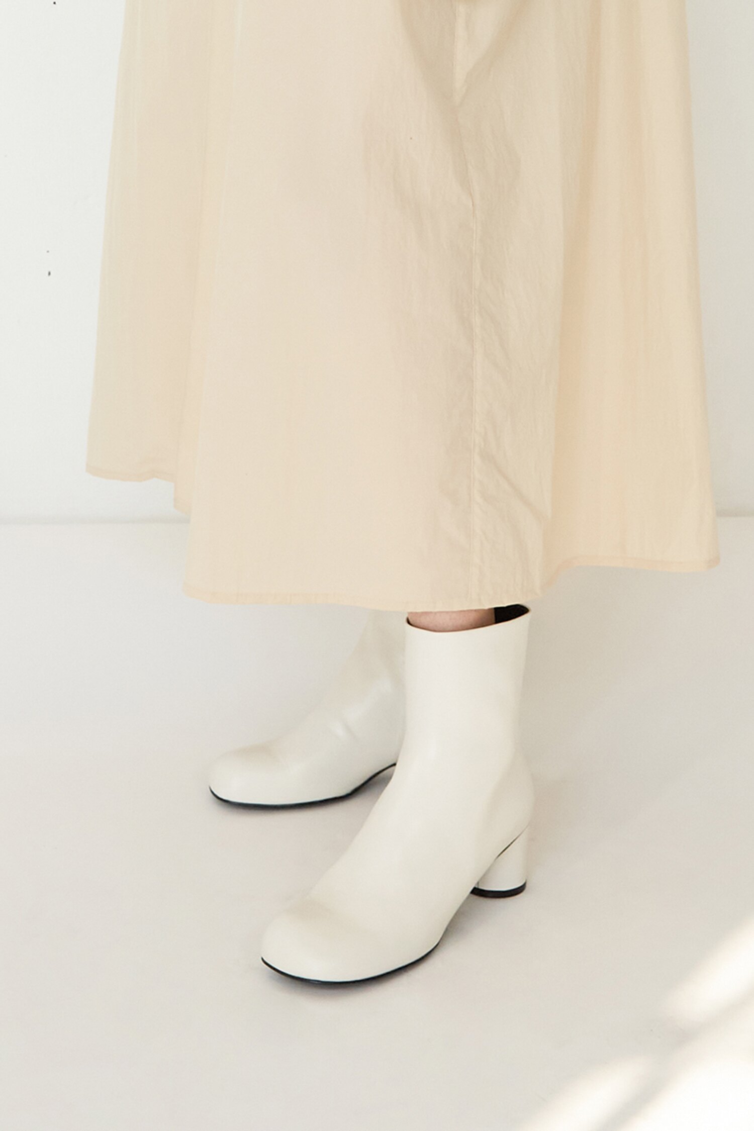 Luna Ankle Boots Leather Ivory 5cm