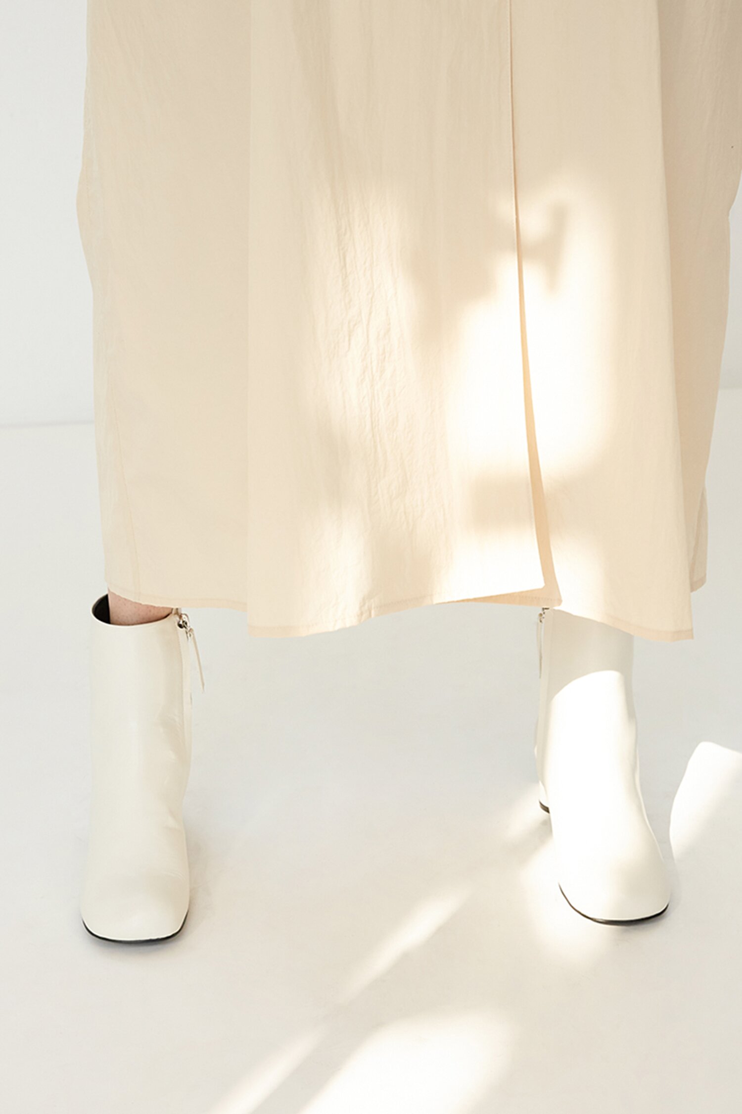 Luna Ankle Boots Leather Ivory 5cm