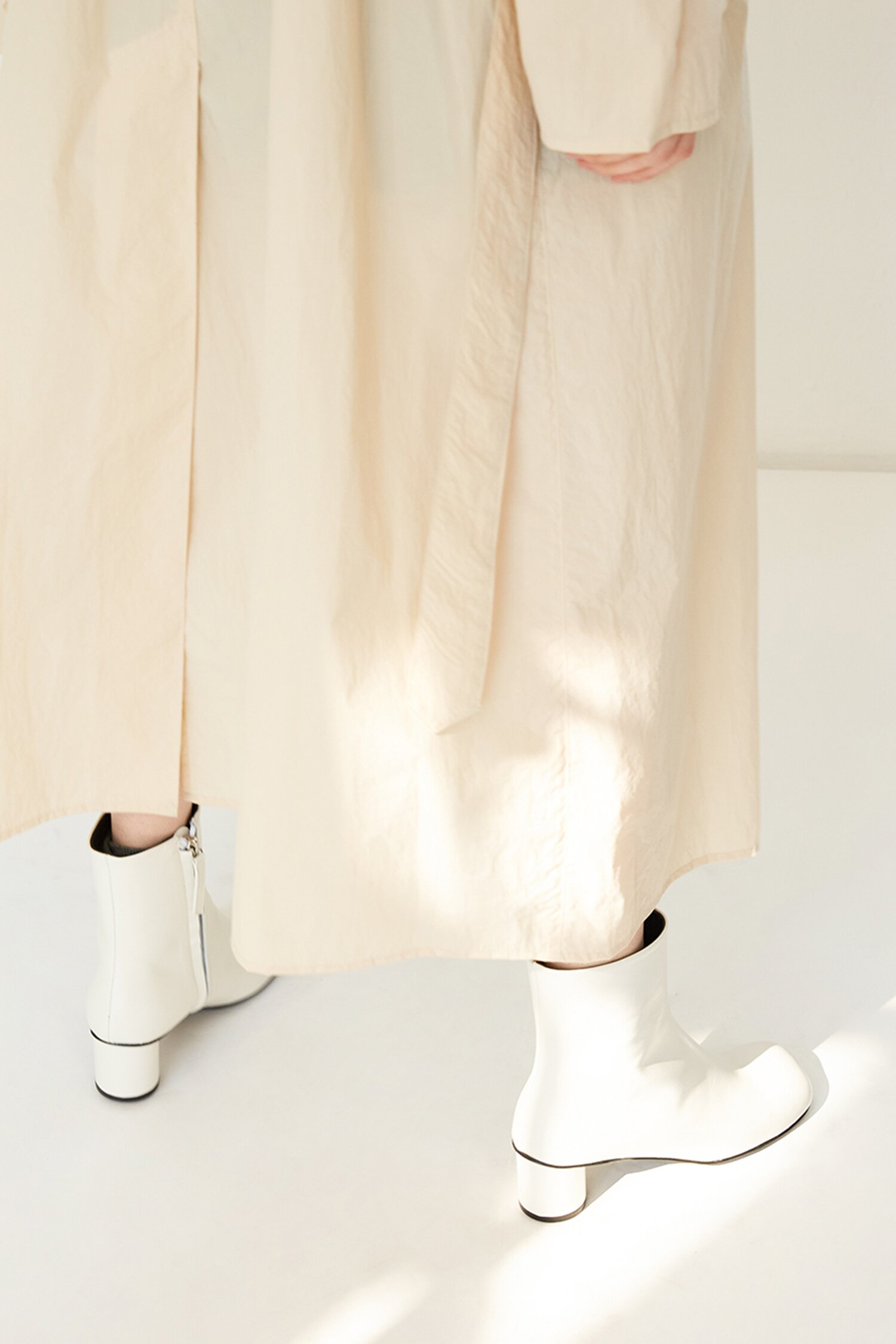 Luna Ankle Boots Leather Ivory 5cm