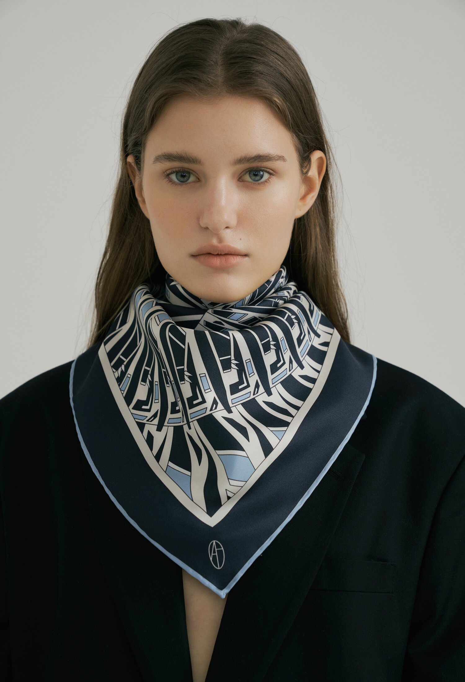 Montre Sqaure Silk Scarf 90 - Navy