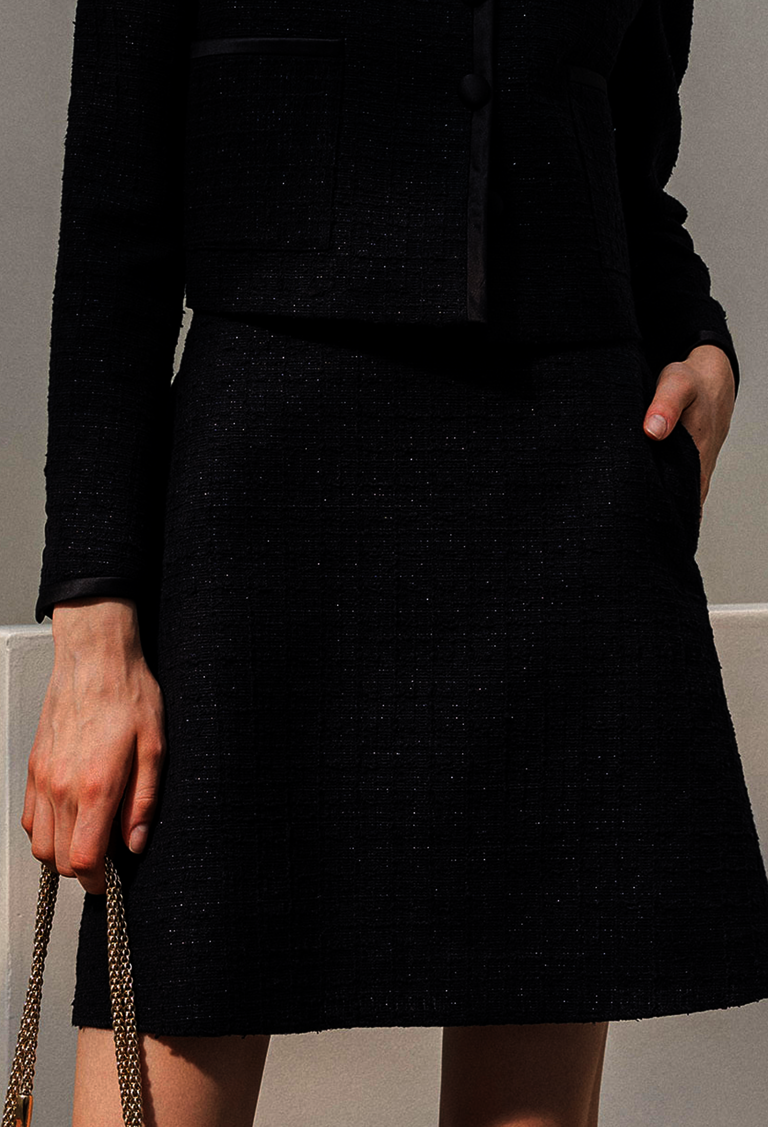TWEED SILVER PERAL SKIRT