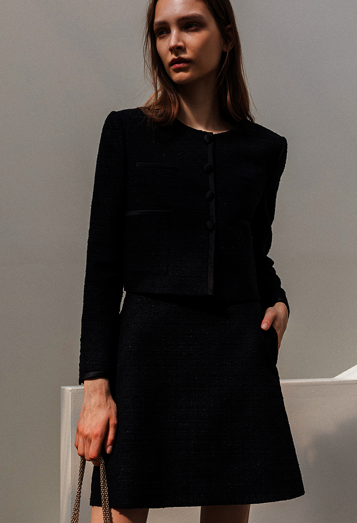 TWEED SILVER PERAL SKIRT