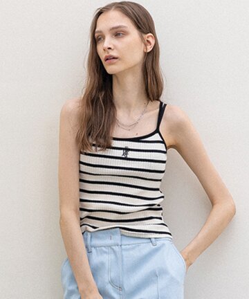 STRIPE COTTON SLEEVELESS TOP