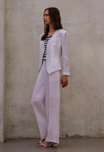 LINEN HERRINGBONE SUIT WHITE