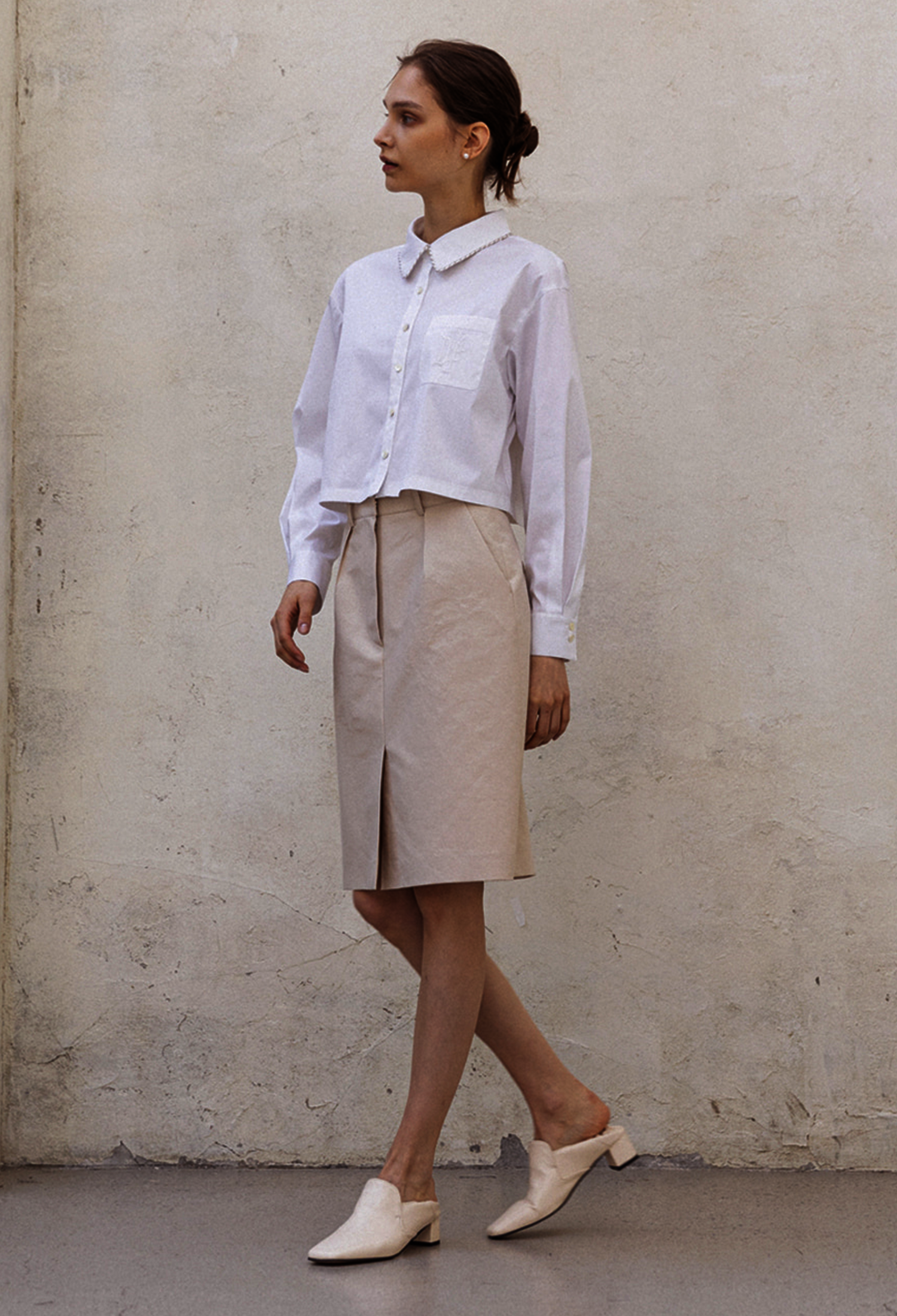 CLASSIC COTTON  STRAIT SKIRT 