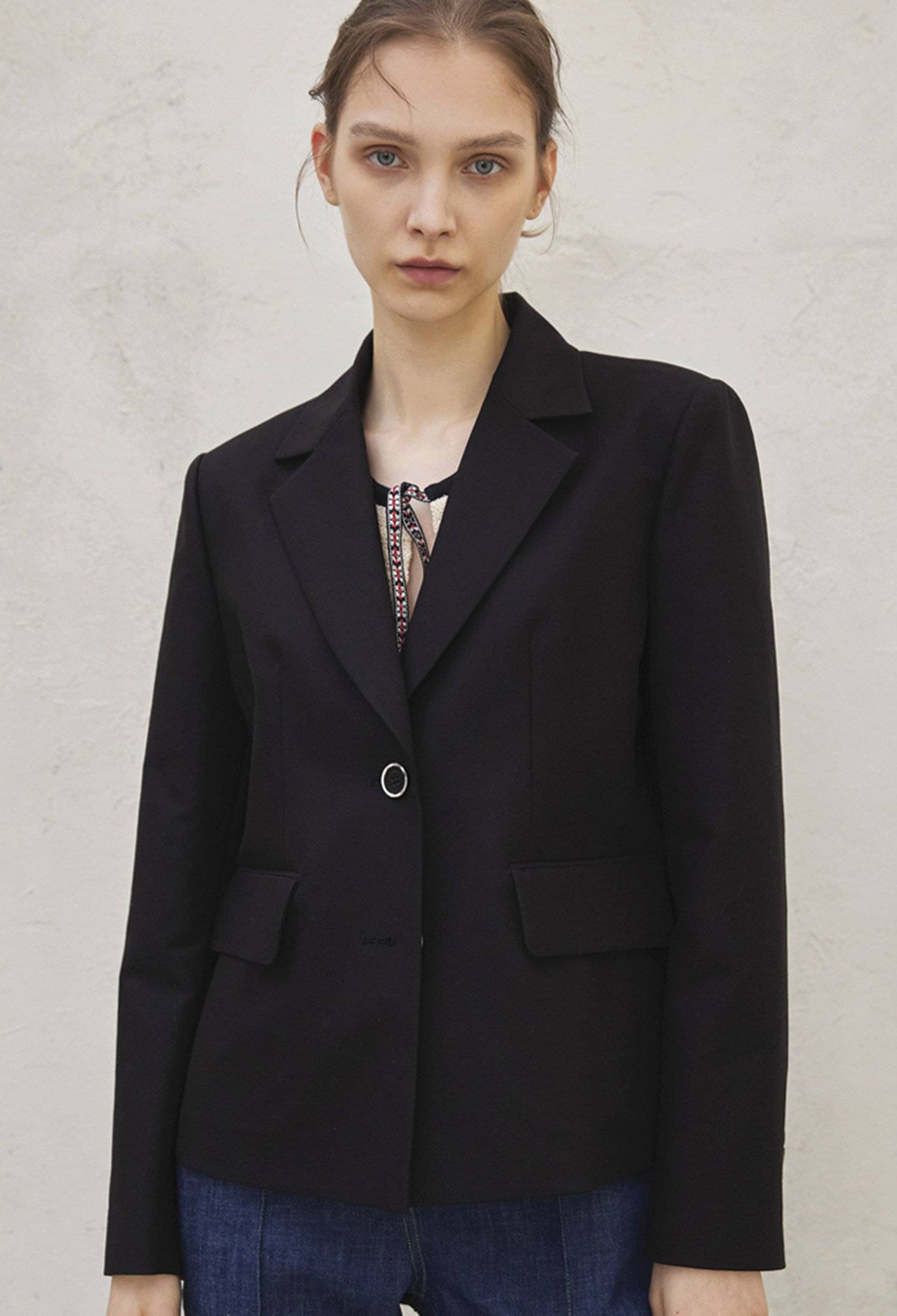 CLASSIC COTTON TAILORED JACKET BLACK
