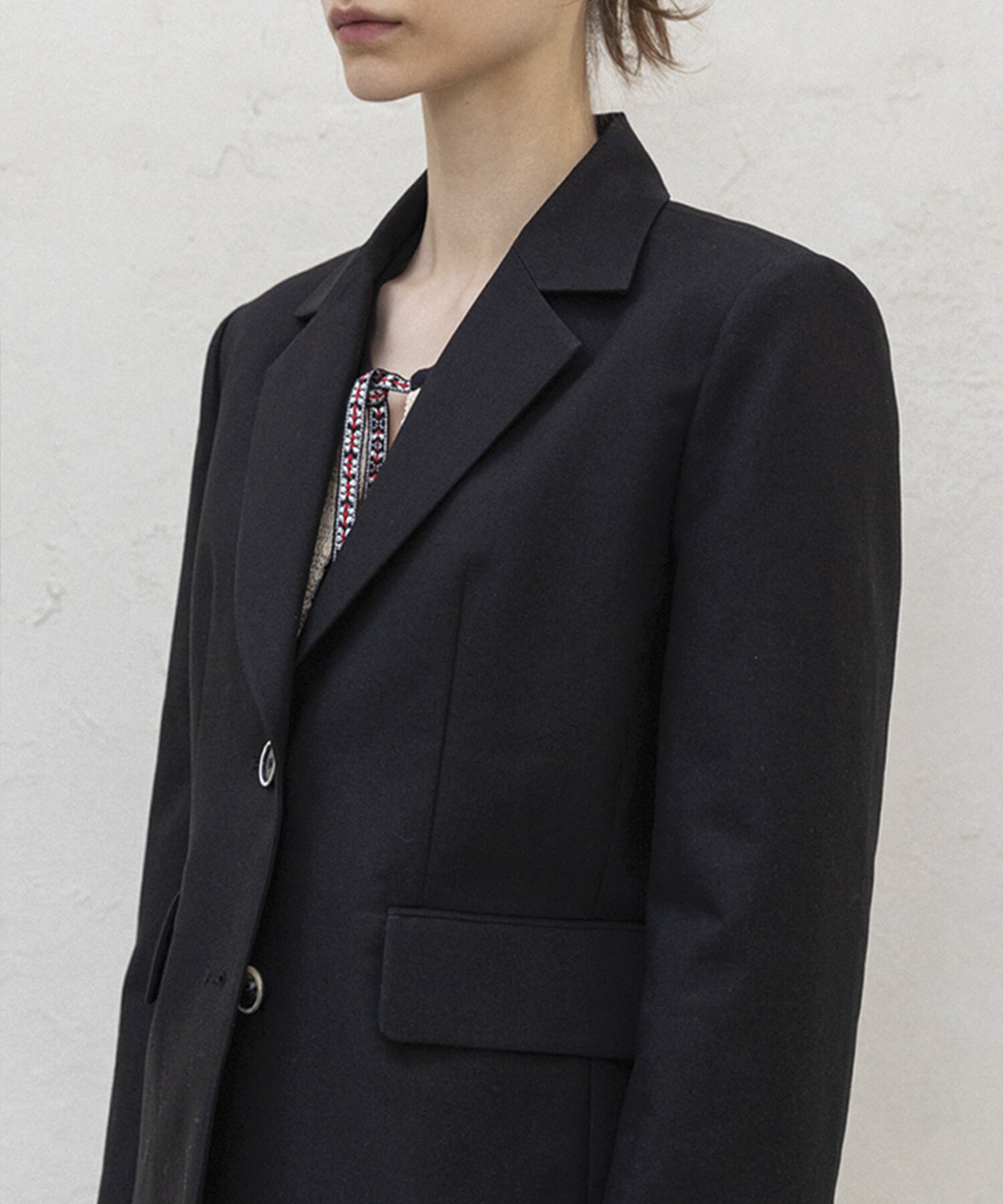 CLASSIC COTTON TAILORED JACKET BLACK