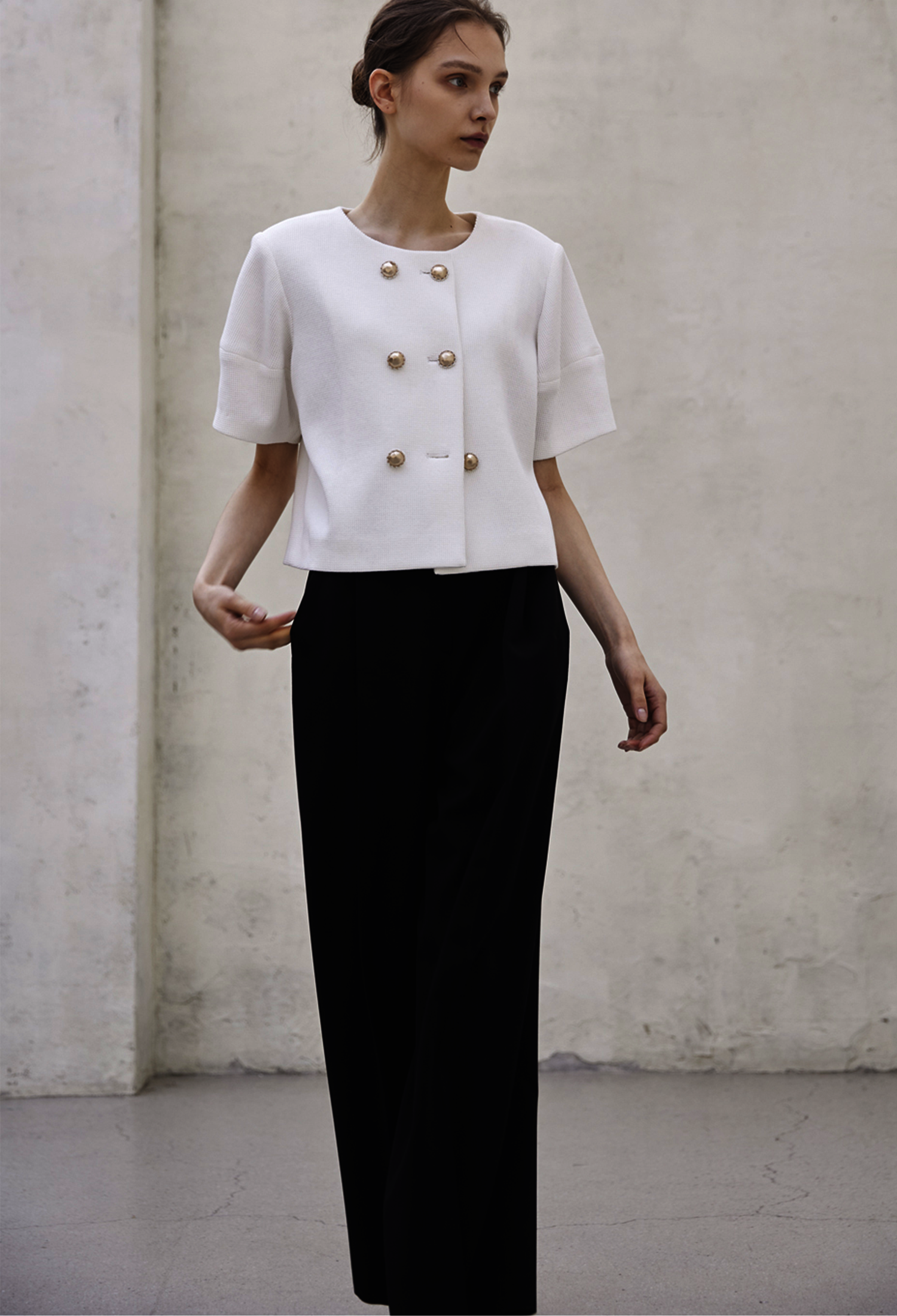 LIFE WIDE ONE TUCK PANTS BLACK