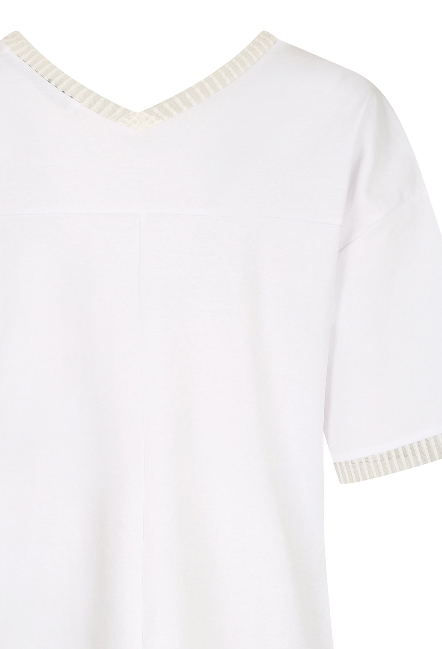 시스루 배색 프린트 티셔츠 (WHITE)