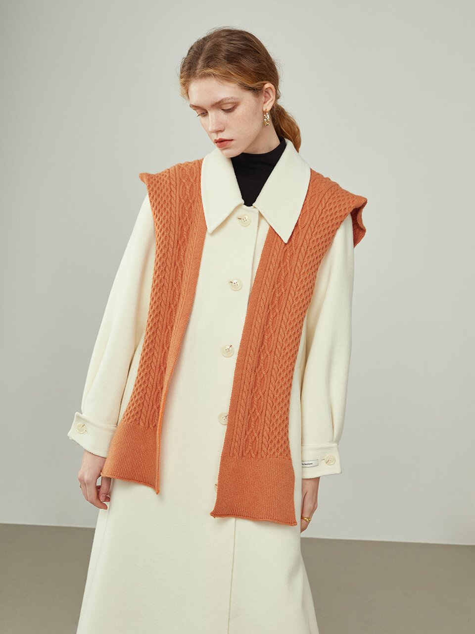 Sweater shoulder scarf