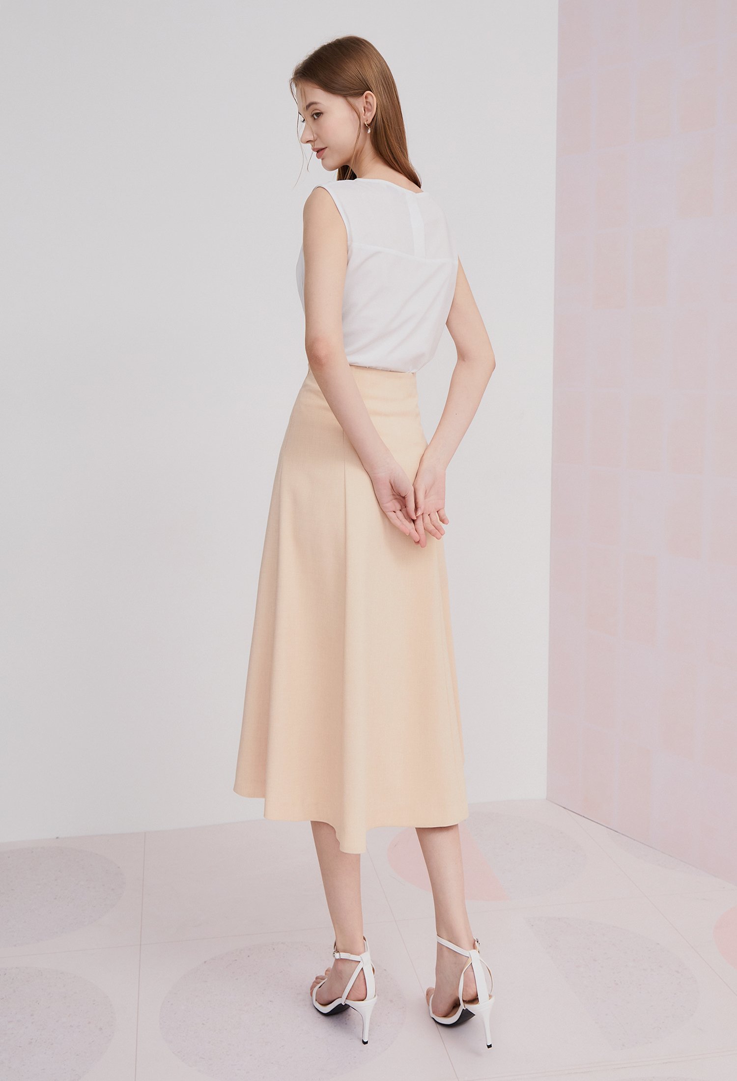 A라인 플레어 스커트 (BEIGE)