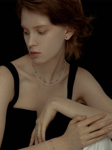 Blue d Silver Necklace