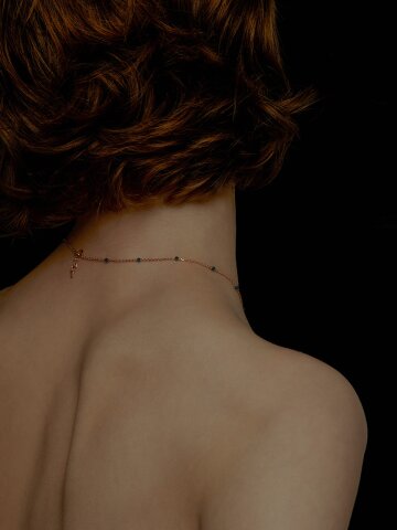 Blue d Rose Gold Necklace