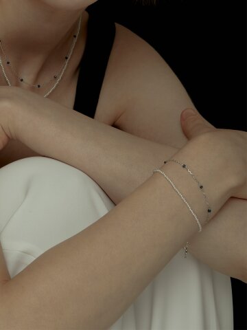 Blue d Silver Bracelet