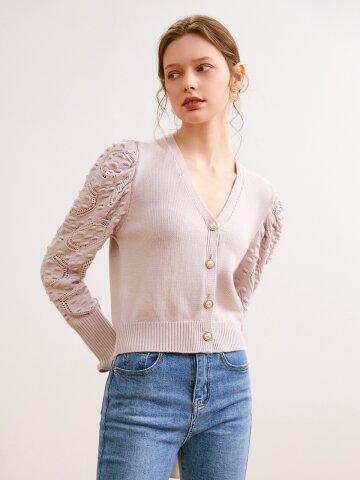 Ozie Bordado v-neck cardigan