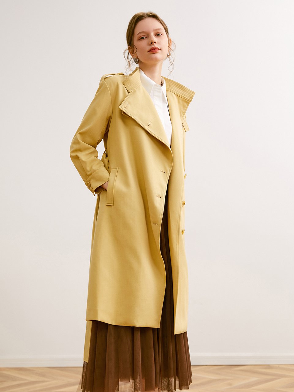 Yellow and burgundy coat sales