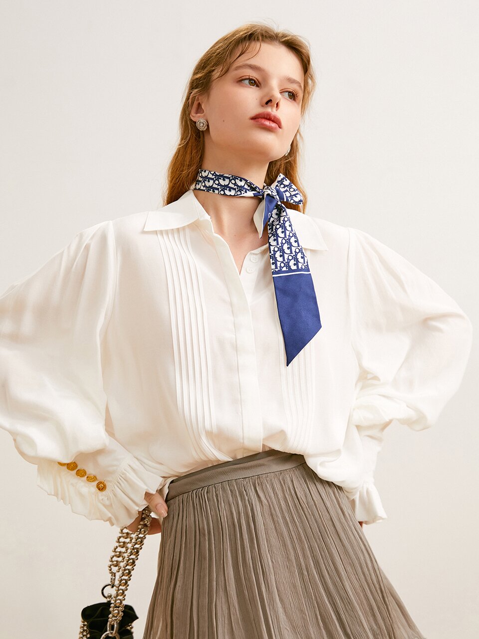 Ozie viscose lace shirt_2 color