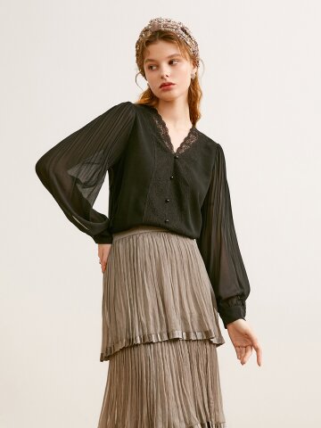 Ozie french chiffon v neck_2 color