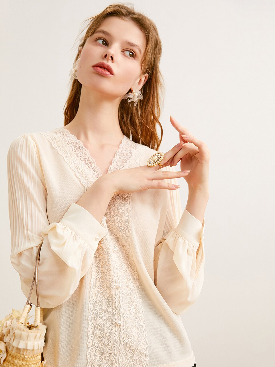 Ozie french chiffon v neck_2 color