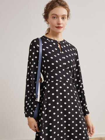 Ozie white dot dress