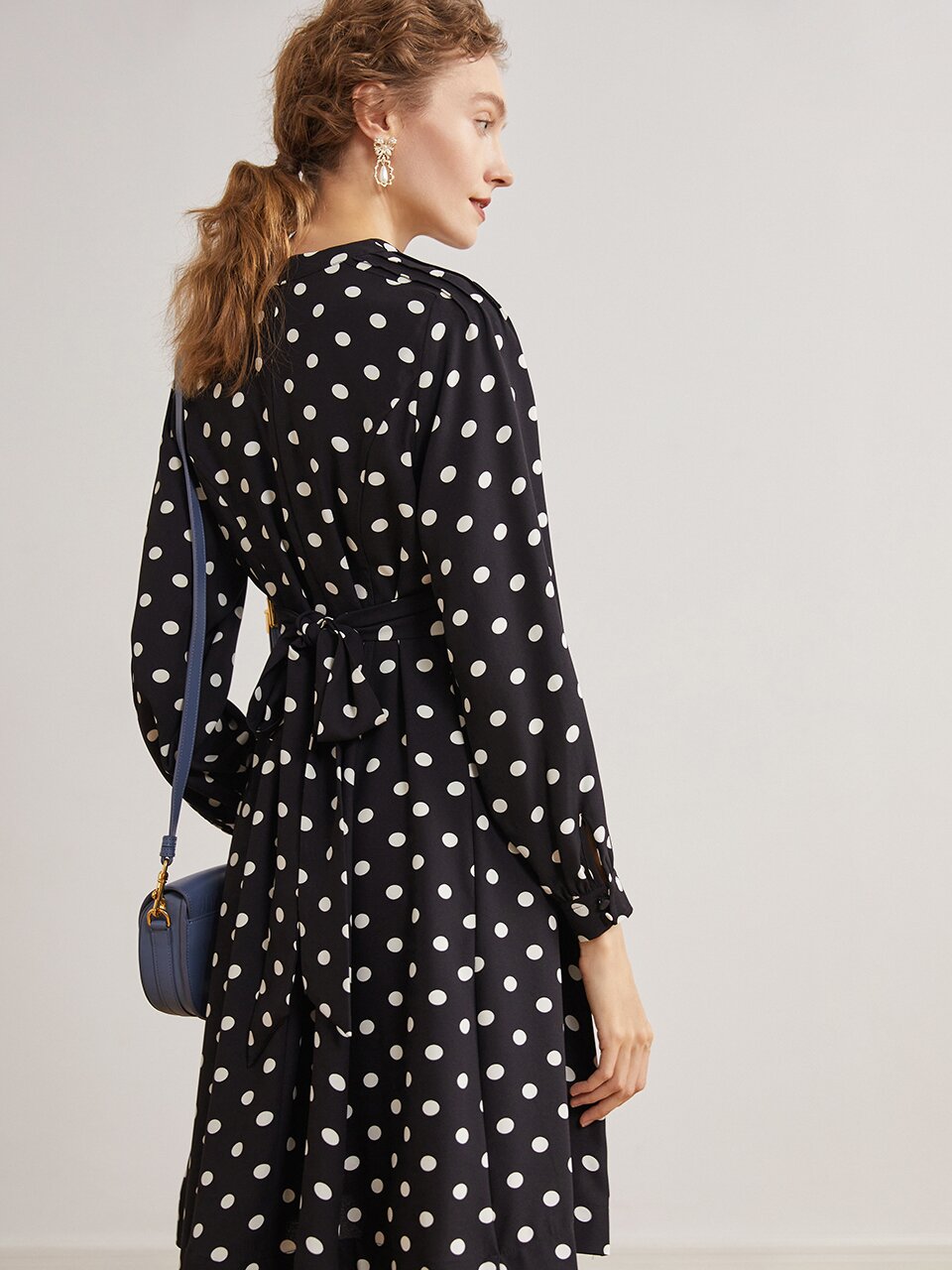 Ozie white dot dress