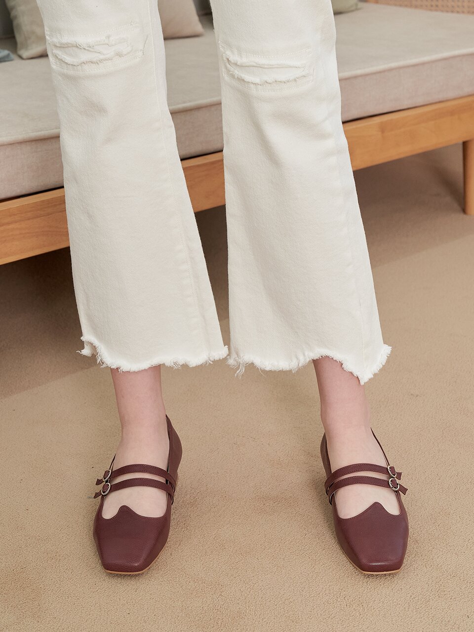 낸시 메리제인 펌프스_와인
