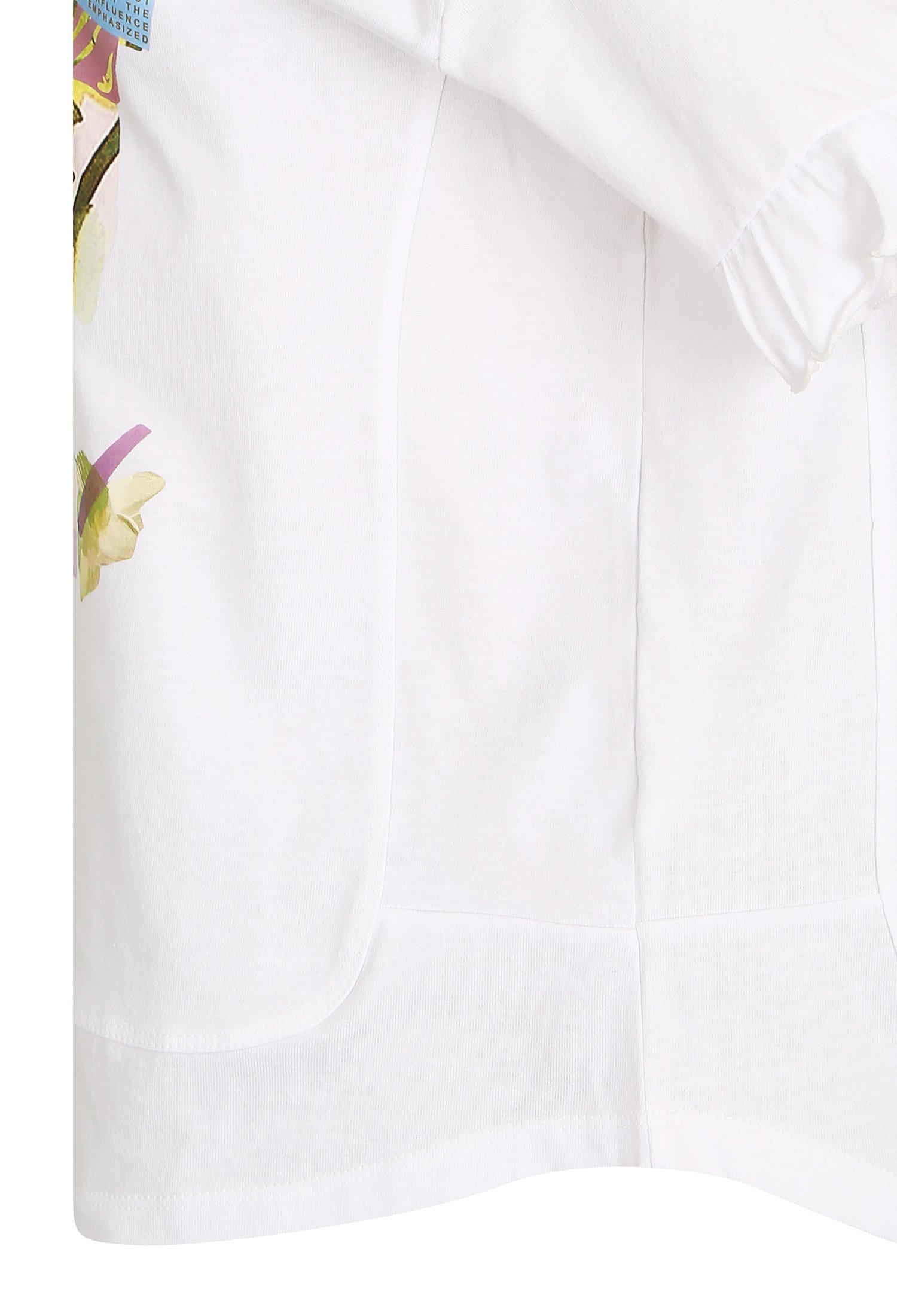 프릴 슬리브 프린트 티셔츠 (WHITE)